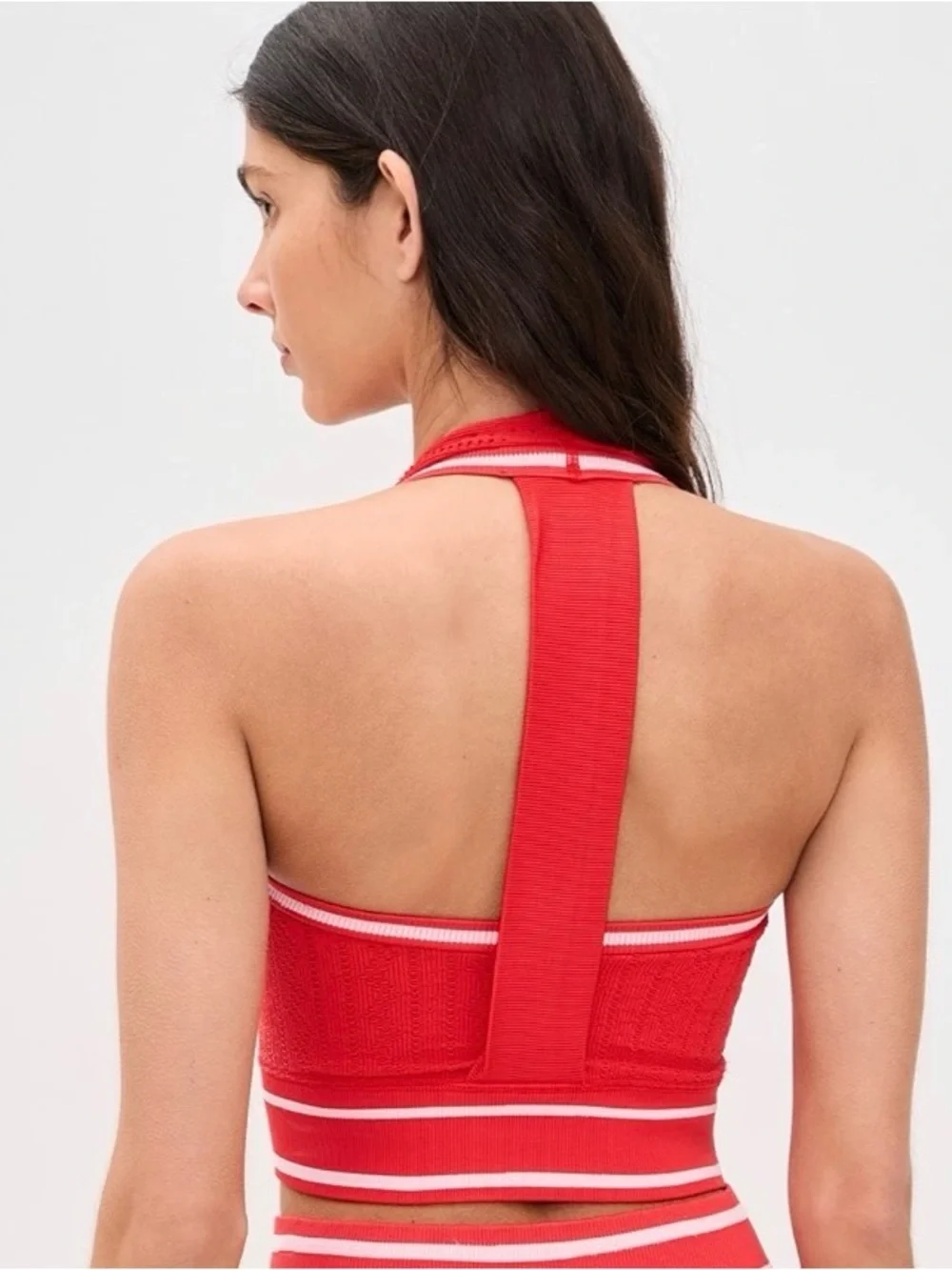 Free People Knit Halter Crop Top with Stripe Trim size XS/S
